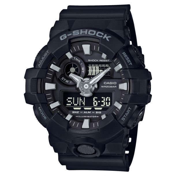 Casio G-Shock Analog-Digital Black Resin Strap Watch(GA700-1B)